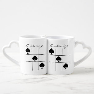 Black Spades Tic Tac Toe Thunder_Cove Coffee Mug Set