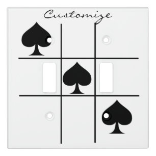 Black Spades Tic Tac Toe Thunder_Cove Light Switch Cover