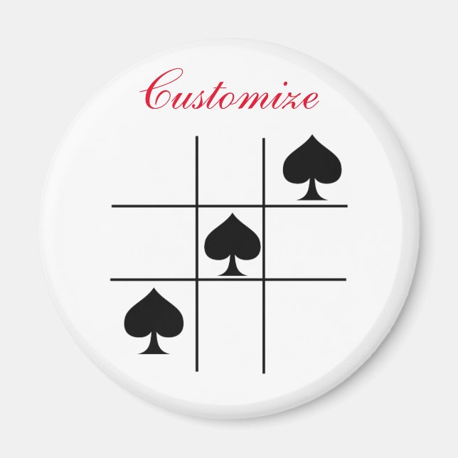 Black Spades Tic Tac Toe Thunder_Cove Magnet (Front)