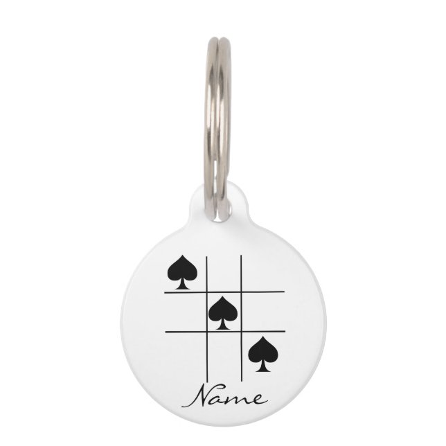 Black Spades Tic Tac Toe Thunder_Cove Pet ID Tag (Back)