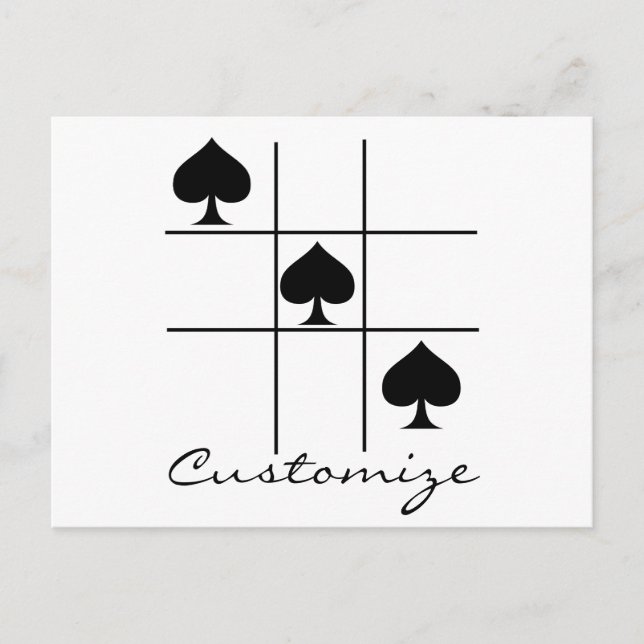 Black Spades Tic Tac Toe Thunder_Cove Postcard (Front)