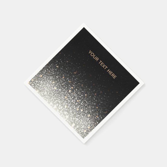 Black Sparkle Paper Napkins (Corner)