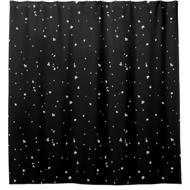 Black sparkle shower curtain (Front)