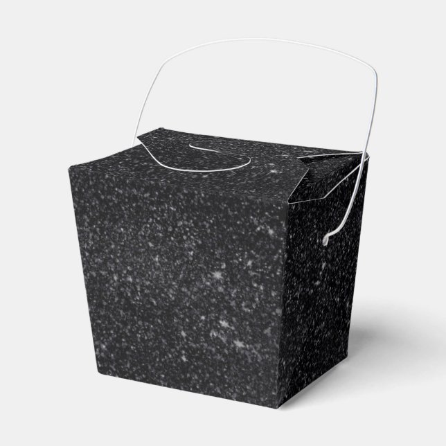 Black Sparkles Favor Boxes (Front Side)