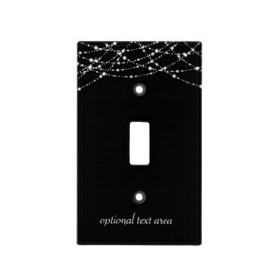 Black Sparkly Bling Glitter Light Switch Cover