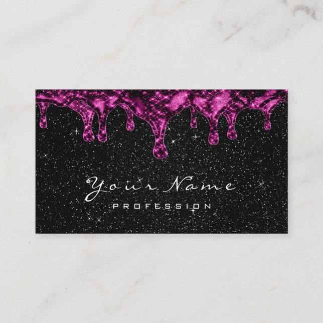Black Sparkly Glitter Wax Epilation Pink Depilatio Business Card (Front)