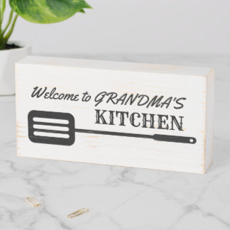Black Spatula Kitchen Wooden Box Sign