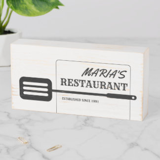 Black Spatula Restaurant Wooden Box Sign