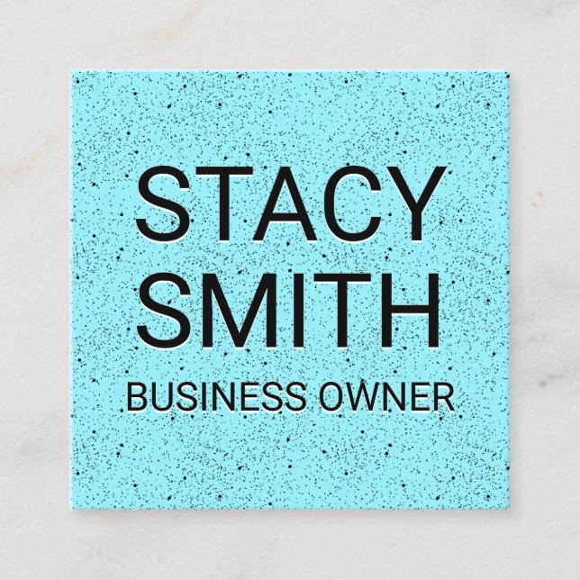 Black Speckled Background Square Business Card (Front)