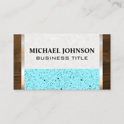 Black Speckled Blue  Wooden Metallic Business Card