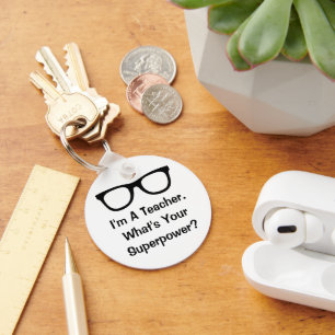 Black spectacles super teacher keychain gift
