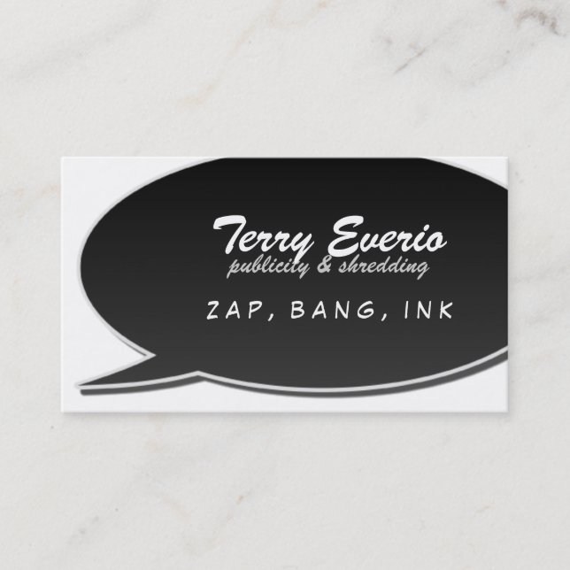 Black Speech Bubble Card (Front)