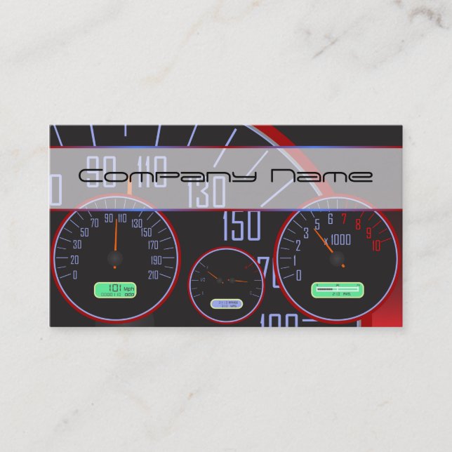 Black Speedometer Business cards (Front)