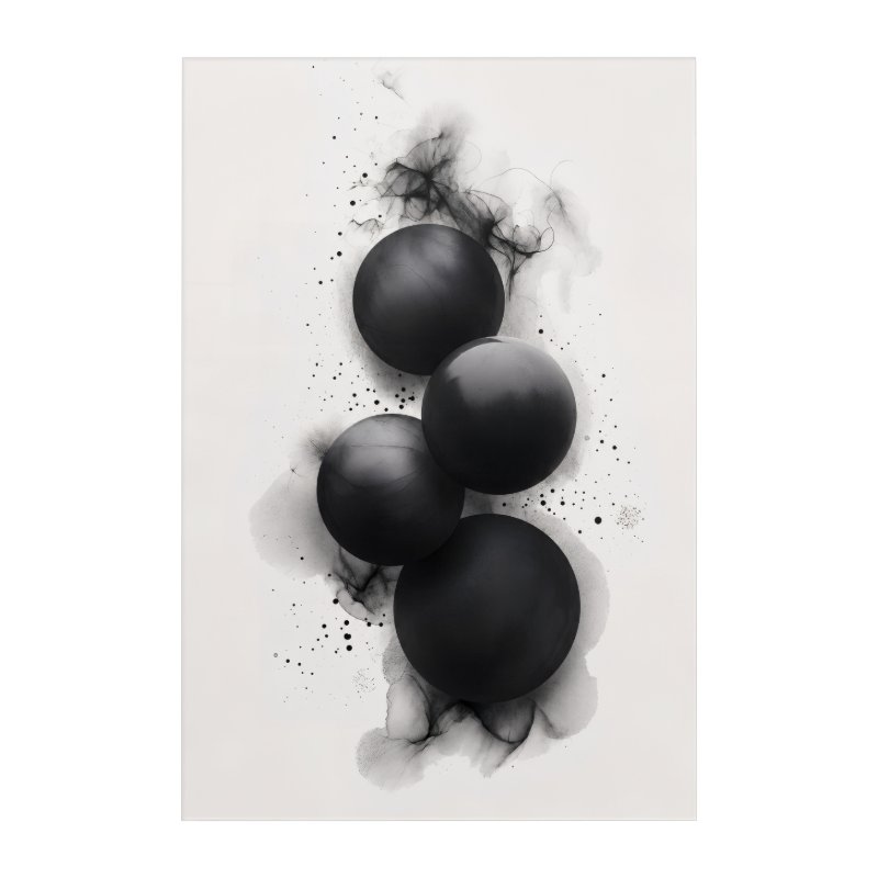 Black Spheres Modern Abstract Art