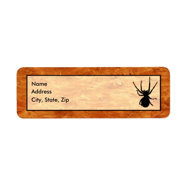 Black Spider Address Labels Template (Front)