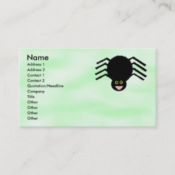 Black Spider Customizable Business Card by Fallen_Angel_483 at Zazzle