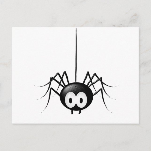 Black Spider Cute Halloween Gift Postcard (Front)
