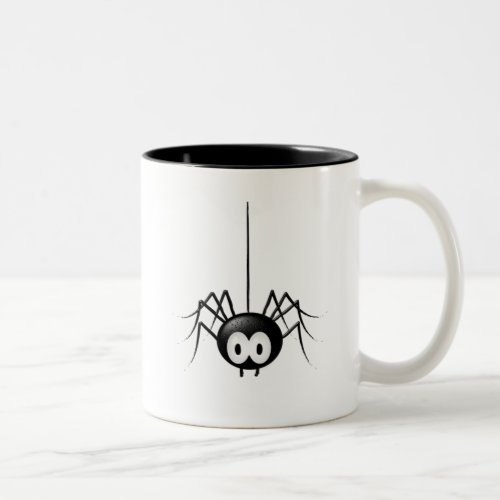 Black Spider Cute Halloween Gift Two_Tone Coffee Mug