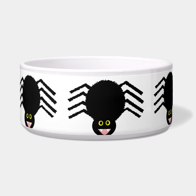 Black Spider Dog Bowl (Left)