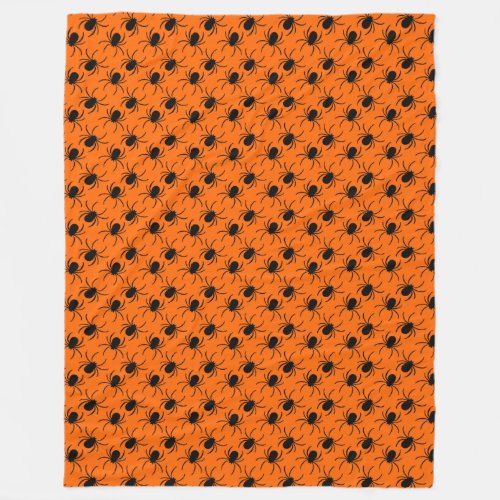 black spider halloween design fleece blanket