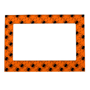 black spider halloween design magnetic photo frame