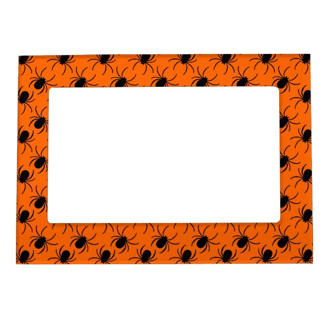 black spider halloween design magnetic photo frame (Front)