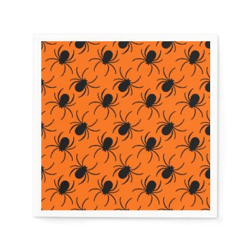 black spider halloween design napkins