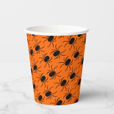 black spider halloween design paper cup