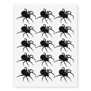 Black Spider Halloween Design Temporary Tattoos