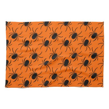 black spider halloween design towel