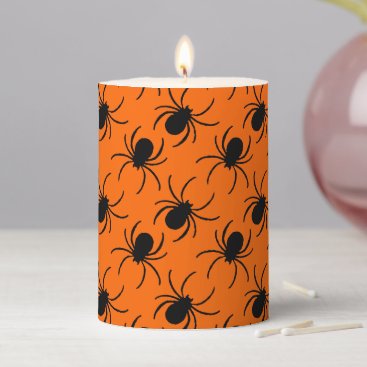 black spider halloween design votive candle