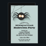 Black Spider Halloween Party Invitation<br><div class="desc">A creepy black spider hanging from his web, these invitations are fun for Halloween costume party invitations, kid's birthday party invitations, adult Halloween costume party invitations, just change the wording to fit your occasion. Available as printed invitations and instant download to print yourself or to send digitally. MATCHING items in...</div>