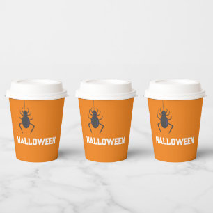 Black Spider Halloween Party Paper Cups