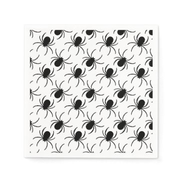 black spider halloween pattern paper napkins