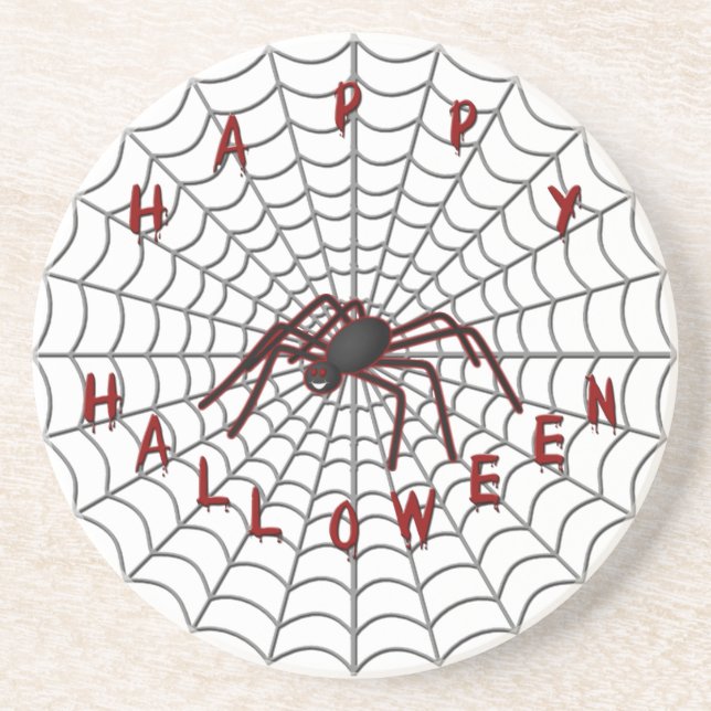 Black Spider In Web Coaster (Front)