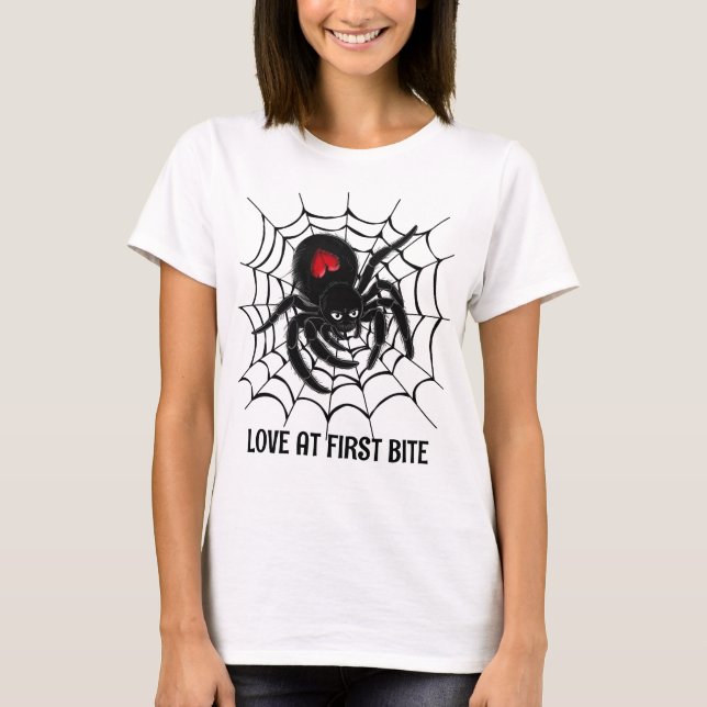 Black Spider in Web T-Shirt (Front)