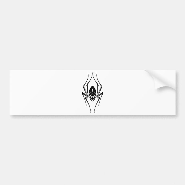 BLACK SPIDER INSECT SCARY TOUGH ROUGH TATTOO BUMPER STICKER (Front)