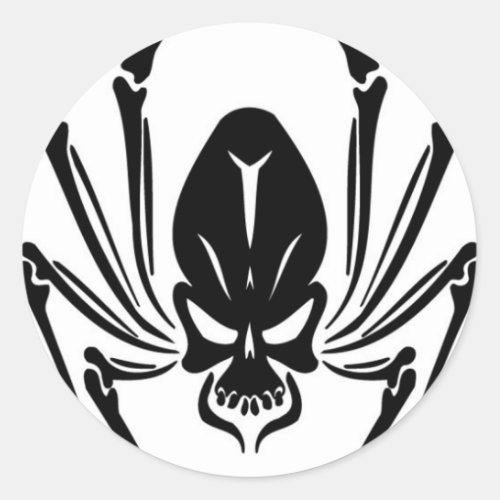 BLACK SPIDER INSECT SCARY TOUGH ROUGH TATTOO CLASSIC ROUND STICKER