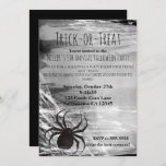 Black Spider Spiderweb Halloween Party Invitations<br><div class="desc">Costumes & Cocktails Halloween Party Invitations.</div>