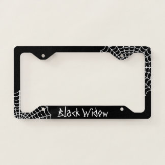 Black Spider Themed License Plate Frame