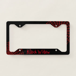 Black Spider Themed License Plate Frame