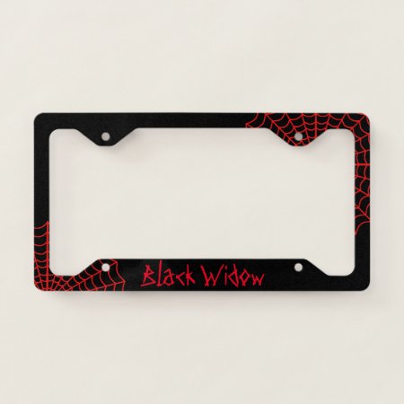 Black Spider Themed License Plate Frame