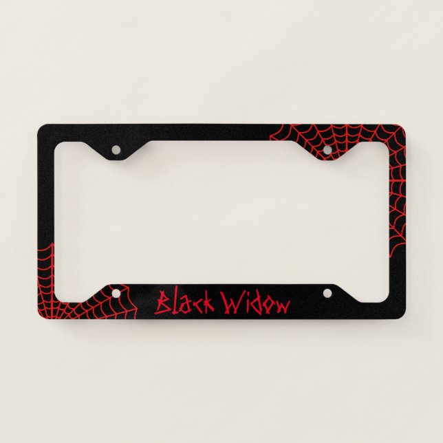 Black Spider Themed License Plate Frame (Front)