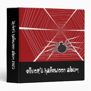 Black Spider & Web Children's Fun Halloween Album 3 Ring Binder