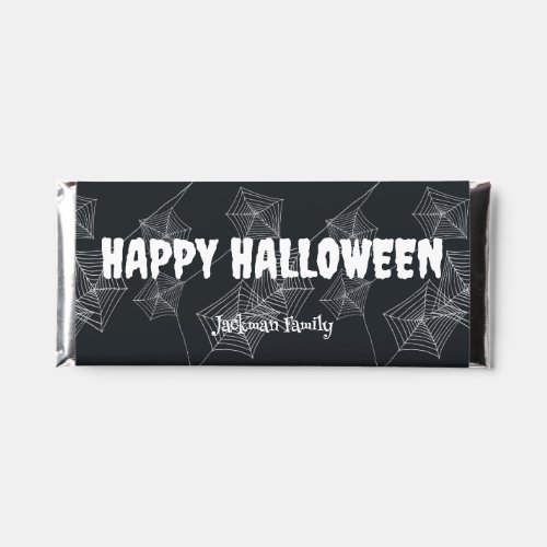 Black spider web customizable Halloween Hershey Bar Favors