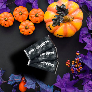Black spider web, customizable Halloween Hershey Bar Favors