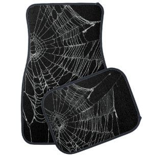 Black Spider Web Goth Grunge Halloween Creepy Car Floor Mat
