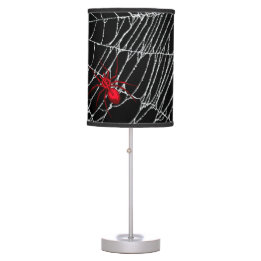 Black Spider Web Goth Grunge Halloween Creepy Table Lamp