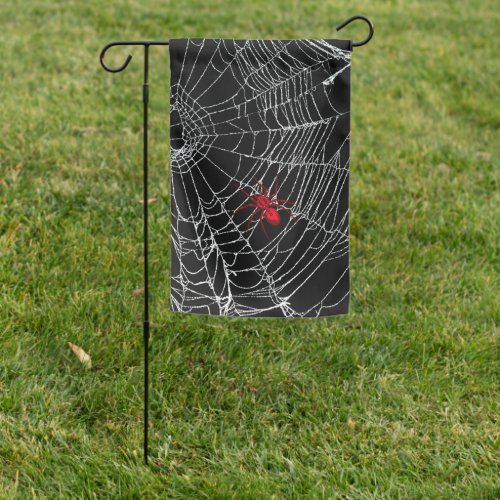 Black Spider Web Goth Grunge Halloween Spooky Cree Garden Flag