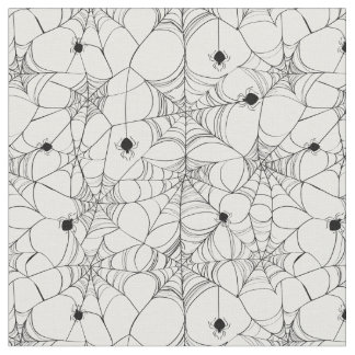 Black Spider Web Halloween Fabric